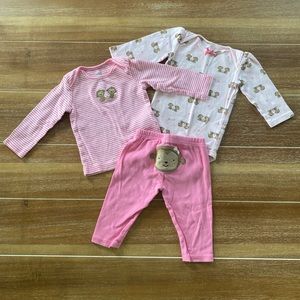 Carter’s pink monkey 3-piece set